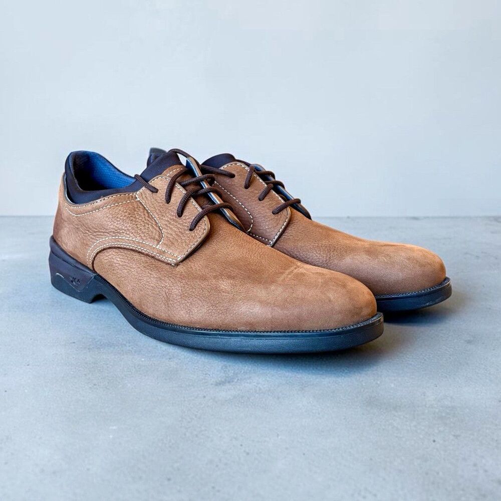 Johnston & Murphy XC4 Men’s 11M Brown Leather Plain Toe Derby Dress Shoes